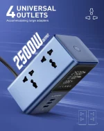 LDNIO SC2 45W PD Charger – 2500W Universal Power Strip with LED | Fast Charging & Travel-Friendly - Image 3