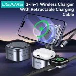USAMS CD257 Qi2.0 3-in-1 Magnetic Wireless Charger - Image 8