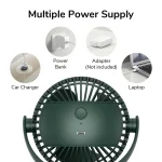 Jisulife Fa29a Mini Portable 3-In-1 Combo Clip-On Fan - Image 8