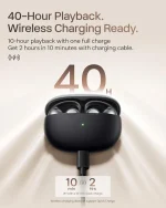 Shokz OpenDots ONE Open-Ear Clip-On True Wireless Earbuds (Black) - Image 3