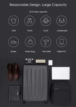 Xiaomi 90 Points 20 Inch Metal Spinner Wheel Luggage Suitcase - Image 5