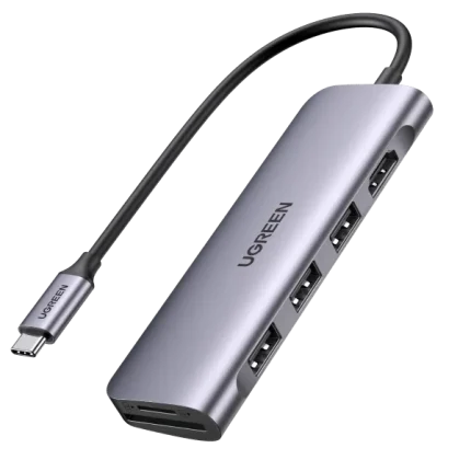 UGREEN 6-in-1 USB-C Multiport Hub with a sleek aluminum housing