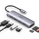 UGREEN 6-in-1 USB-C Multiport Hub with a sleek aluminum housing - Image 2