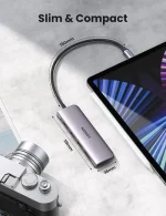 UGREEN 6-in-1 USB-C Multiport Hub with a sleek aluminum housing - Image 4