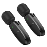 Hoco L15 Type C & Lightning Dual Mic Lavalier Wireless Microphone Black - Image 4